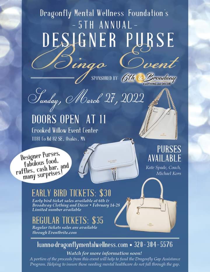 brochure for designer purse bingo event